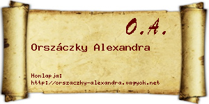 Orszáczky Alexandra névjegykártya