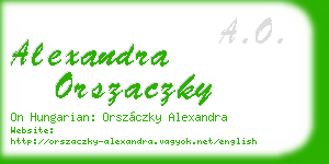 alexandra orszaczky business card