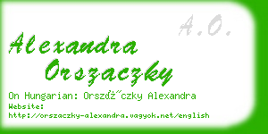 alexandra orszaczky business card